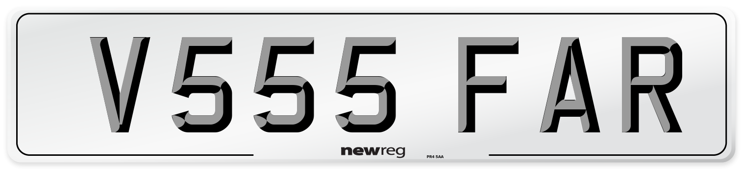V555 FAR Number Plate from New Reg
